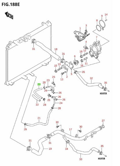 NEW Genuine Suzuki SWIFT SPORT 1.4 Cooling Radiator Rubber Hose INLET 17864-86P00
