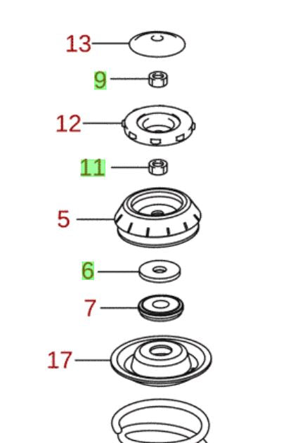 NEW Genuine Suzuki IGNIS 2016-On Front STRUT 2x Nuts and Washer