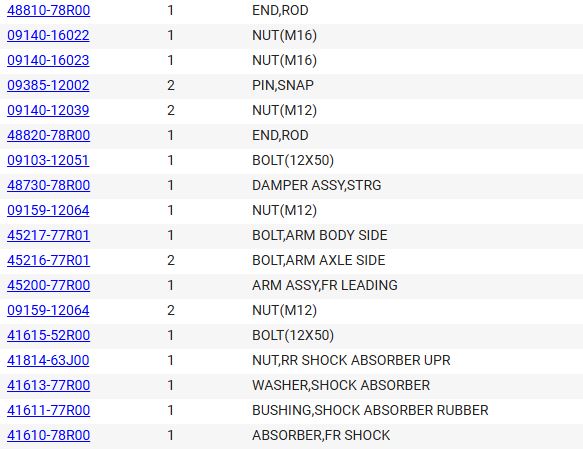 NEW Genuine Suzuki Parts
