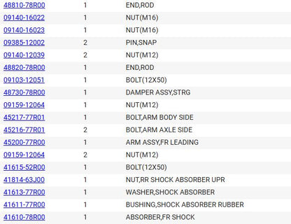 NEW Genuine Suzuki Parts