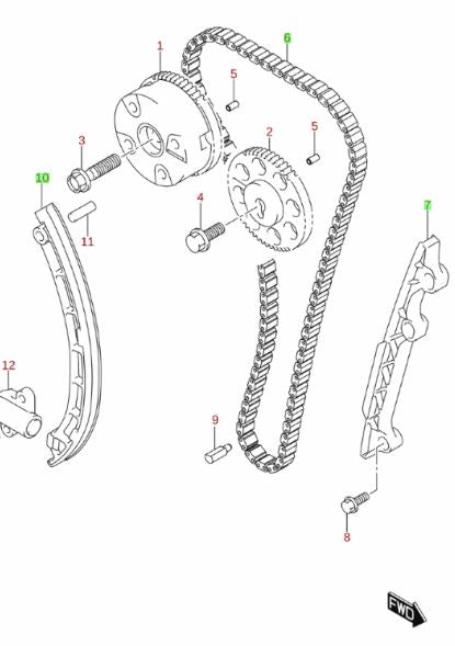 NEW Genuine Suzuki SWIFT 1.0 2017-2024 TIMING CHAIN Kit GUIDE TENSIONER