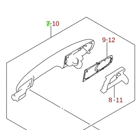 NEW Genuine Suzuki BALENO Outer Door Handle Front Right 82810M68PB0-26U White