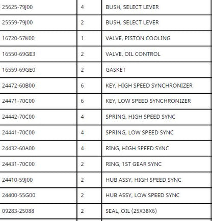 NEW Genuine Suzuki Parts