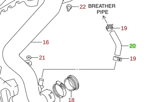 NEW Genuine Suzuki S-CROSS BREATHER RUBBER HOSE PIPE 11191-62M00