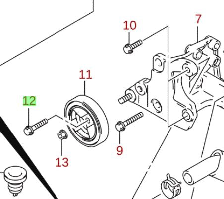 1x NEW Genuine Suzuki JIMNY Power Steering Tensioner Pulley Hex Bolt 09103-08071