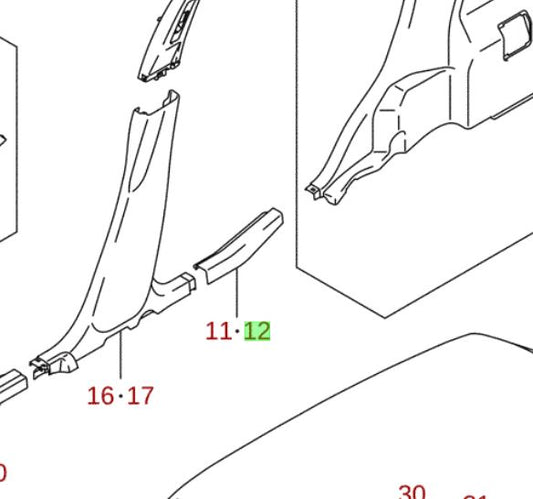 NEW Genuine Suzuki IGNIS Left Rear SIDE SCUFF SILL TRIM 76181-74P00-5PK