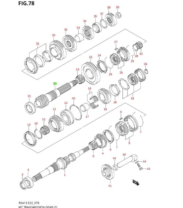 NEW Genuine Suzuki SWIFT 1.6 2005-2011 Transaxle Counter Shaft 24131-57K00