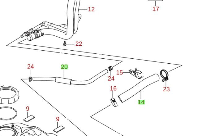 2x NEW Genuine Suzuki VITARA 2015-On Diesel Fuel Filler & Breather RUBBER HOSES