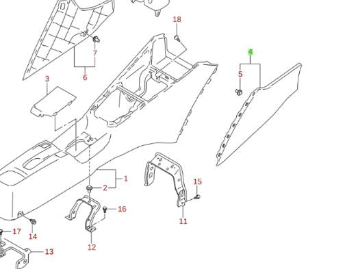 NEW Genuine Suzuki SWIFT INTERIOR CONSOLE TRIM Left 75841-52R00-5PK