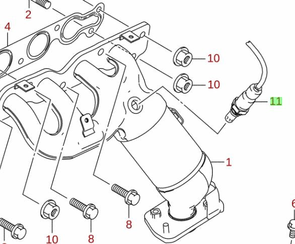 NEW Genuine Suzuki JIMNY 2019-On Lambda 02 Sensor Manifold Cat 18213-78R01