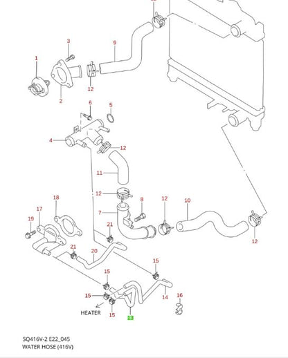 NEW Genuine Suzuki GV 1.6 Cooling Matrix Rubber Hose INLET 17871-66D00