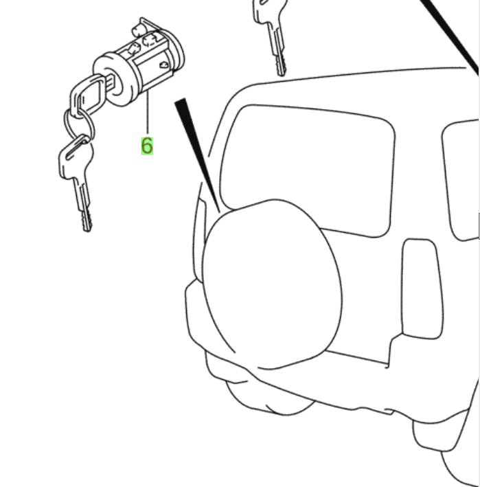 NEW Genuine Suzuki JIMNY Rear Boot Tailgate Lock Barrel Cylinder 2 Keys 82501-76811