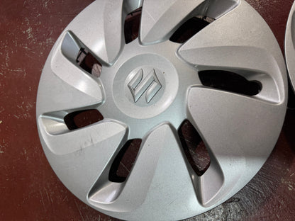 2nd Hand SET of 4 Genuine Suzuki CELERIO Wheel Trim HUB CAP COVER 14" Silver 43250-84M00-ZH1