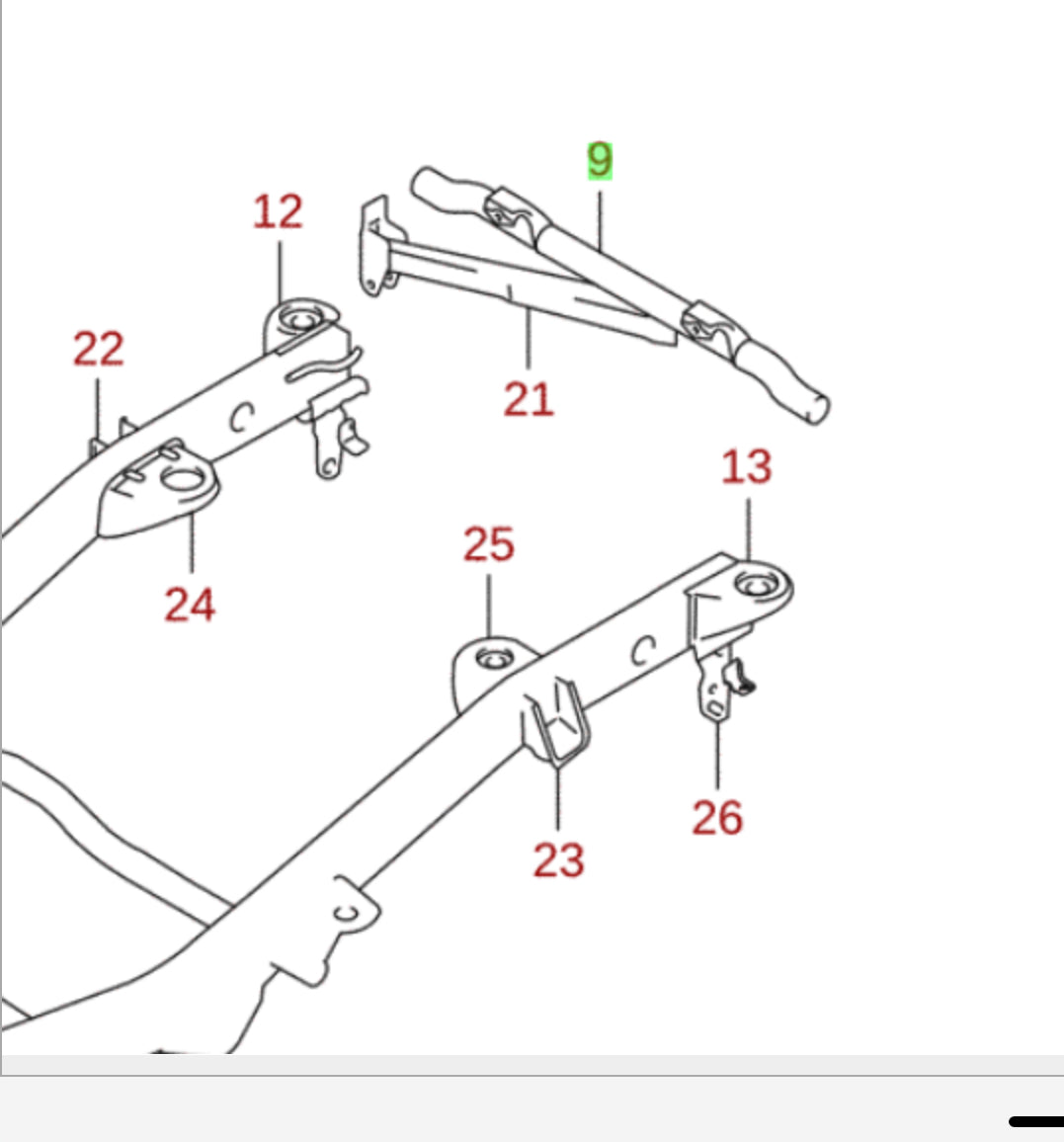 NEW Gen Suzuki JIMNY Rear 5th Crossmember Mounting Bar 57250-81A01