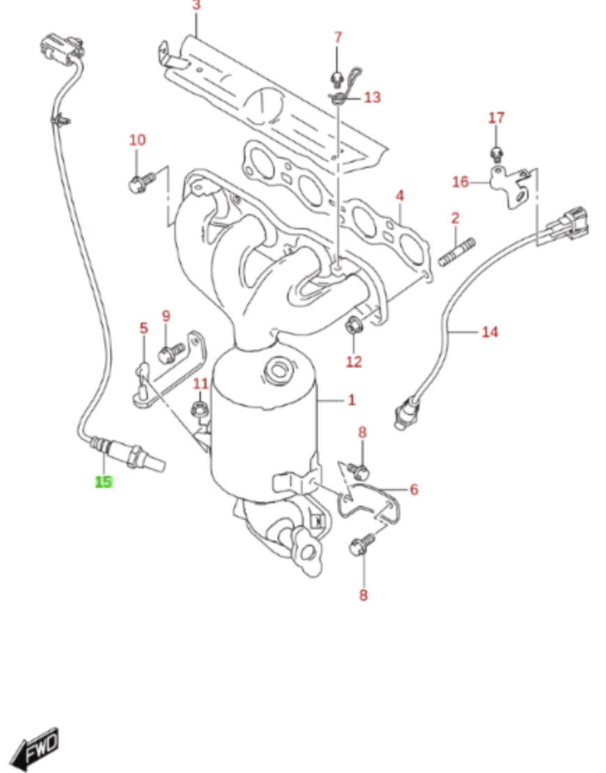 NEW Genuine Suzuki SWIFT 2017-On O2 Oxygen Lambda Sensor Bank 1 Sensor 2 18213-81P11