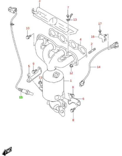 NEW Genuine Suzuki SWIFT 2017-On O2 Oxygen Lambda Sensor Bank 1 Sensor 2 18213-81P11