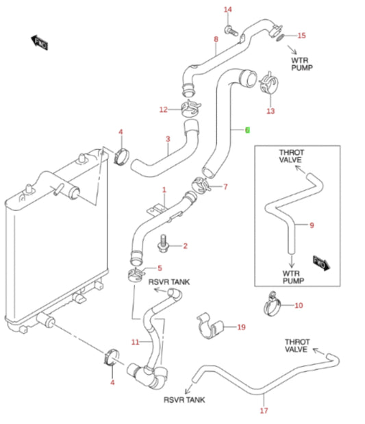 NEW Genuine Suzuki WAGON R Cooling Radiator Rubber Hose OUTLET 17855-83E20