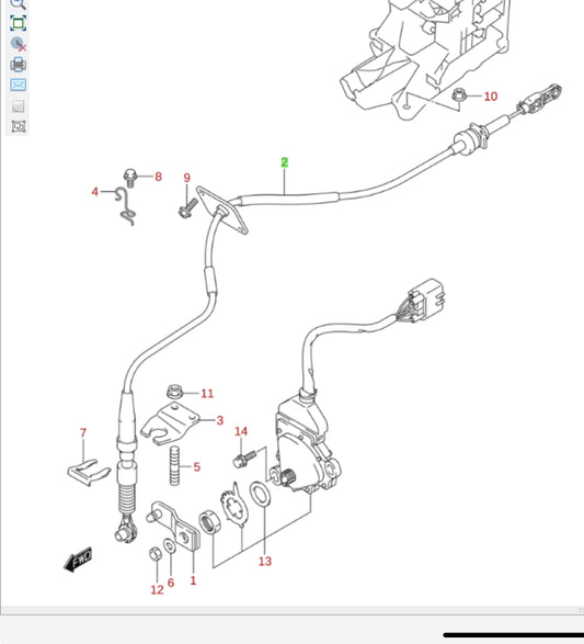 NEW Genuine Suzuki ALTO 2009-2015 Automatic Gearbox Selector Shift Cable 28210M68K10