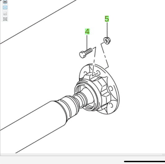 6x each of NEW Genuine Suzuki Bolt & Nut for Rear Prop Shaft to Diff 01500-1035A 08316-1010A