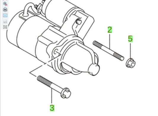 NEW Genuine Suzuki SWIFT 2005-2010 BOLT, STUD & NUT for Starter Motor