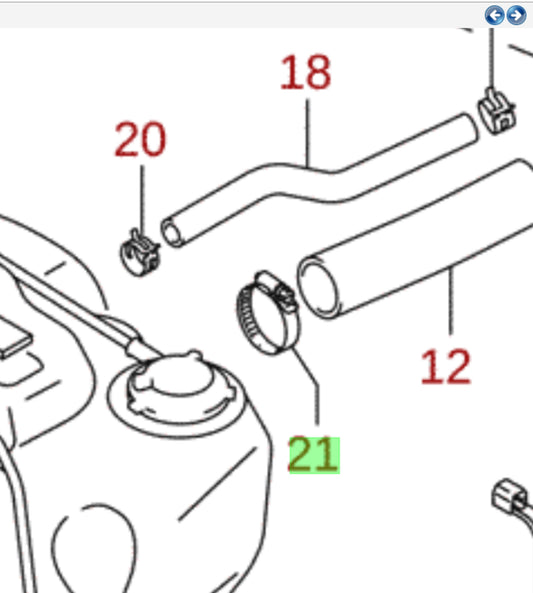 1x NEW Genuine Suzuki FUEL Rubber Hose SPRING CLAMP CLIP 09402-50512