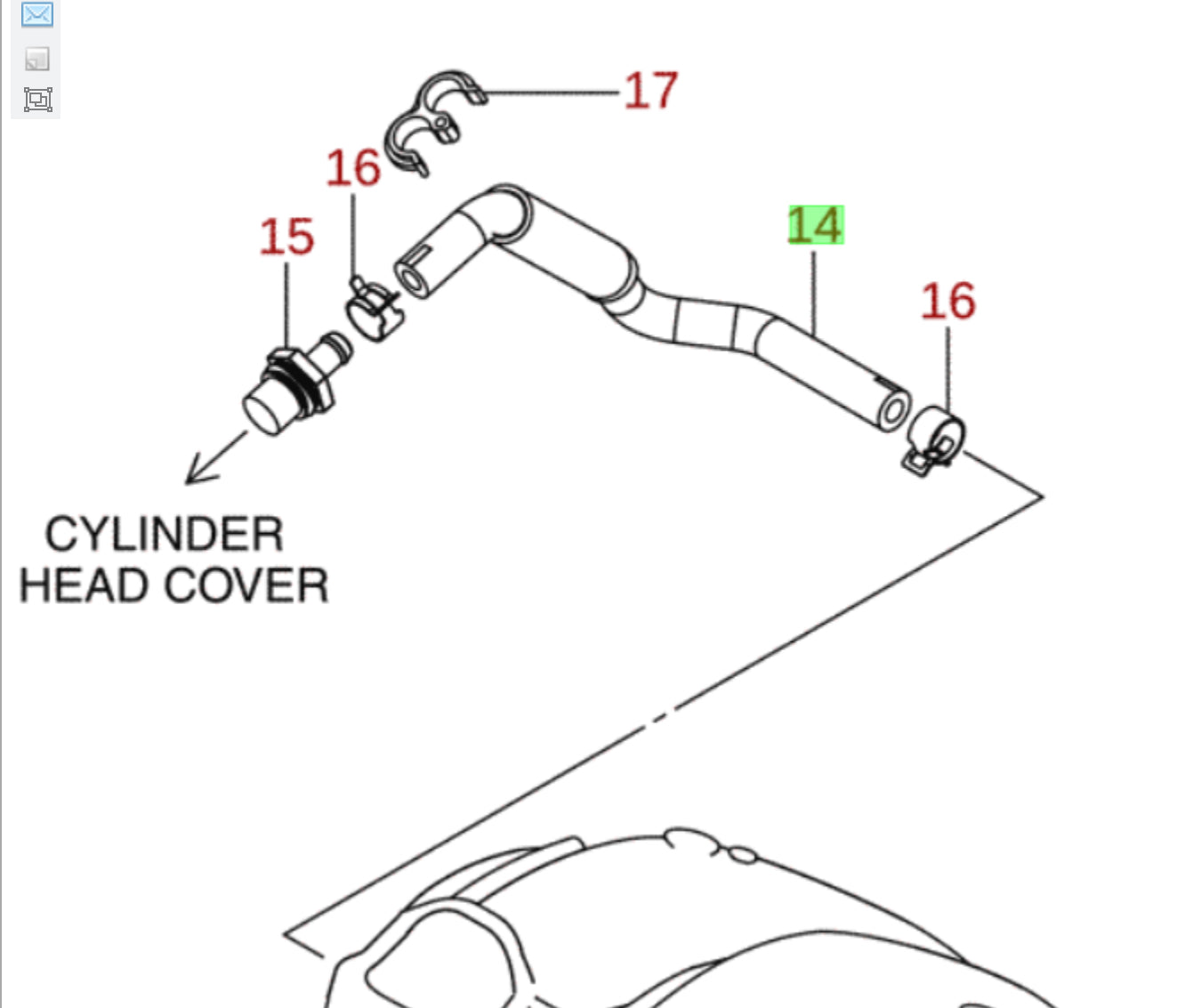 NEW Genuine Suzuki SWIFT 2011-2017 PCV RUBBER HOSE 11193-69L00