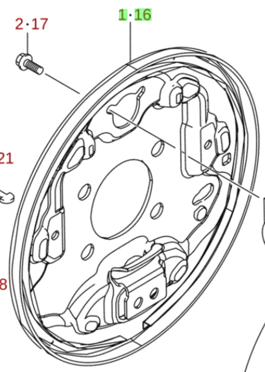 NEW Genuine Suzuki SWIFT 2011-16 Rear Brake Back Backing Plate LEFT 53102-68L00