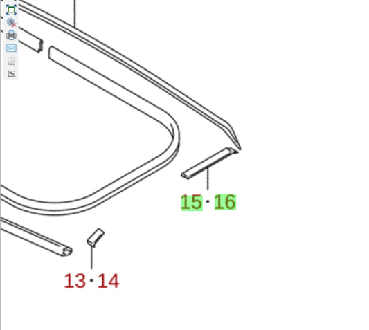 2x NEW Genuine Suzuki Jimny ROOF CENTRE MOULDING COVER Both Sides - Soft Top