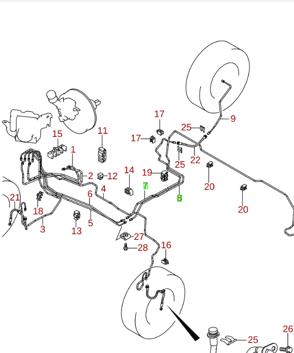 2x NEW Genuine Suzuki SWIFT 2011-2016 Brake METAL PIPES HOSES