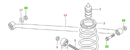 NEW Genuine Suzuki WAGON R 1.2 Rear Anti Roll BOLT & NUT 09509-12001 09511-12301