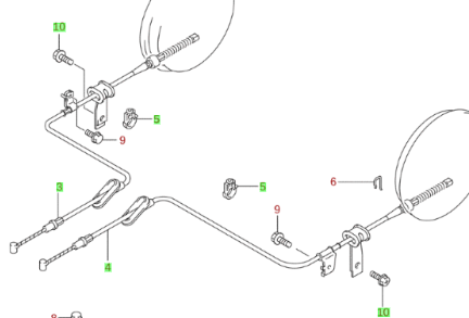 NEW Genuine Suzuki WAGON R AGILA 1.2 Pair of HANDBRAKE CABLES Rear with Bolts & Clamps