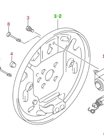 NEW Genuine Suzuki SWIFT 2005-11 Rear Brake Back Backing Plate LEFT 53102-62J00