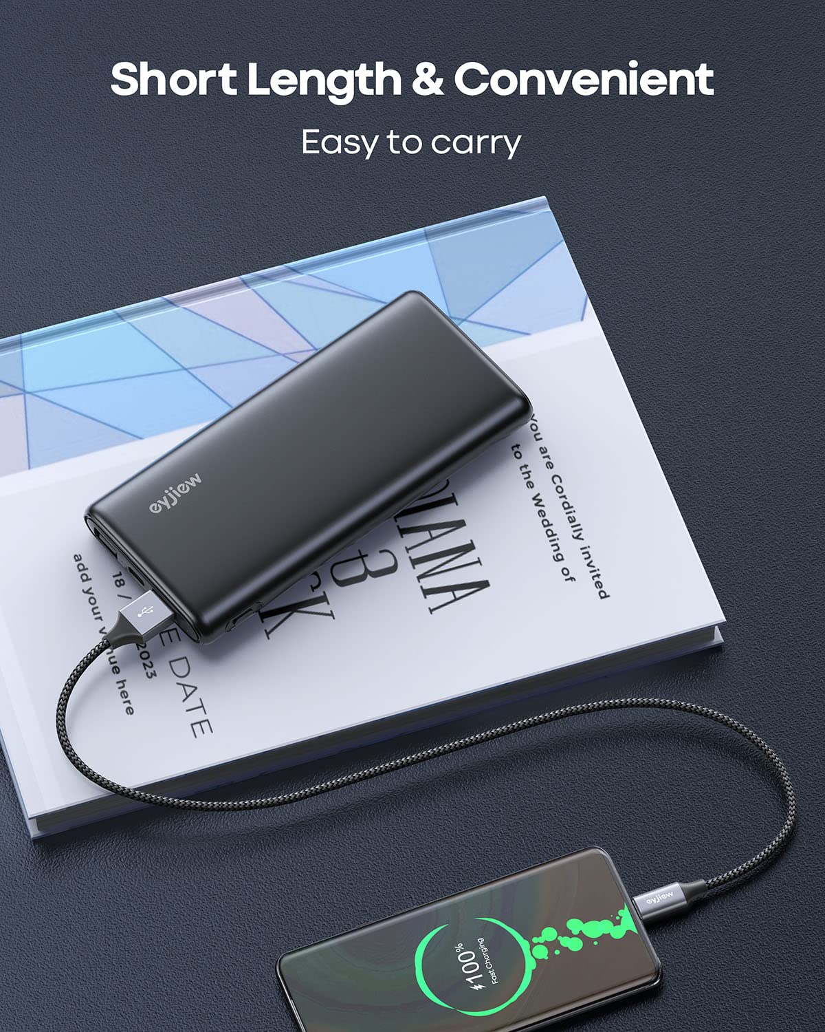 NEW High Quality USB A to USB Type C Wire Cable 0.5m 50cm BRAIDED Black/Grey