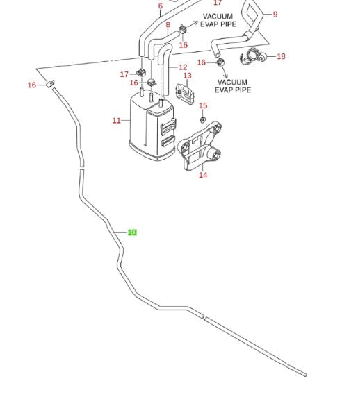 NEW Genuine Suzuki VITARA 1.6 Petrol Fuel Return Evap Pipe 18351-54P00