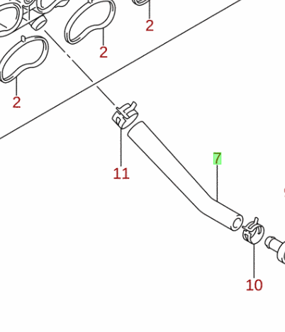 NEW Genuine Suzuki Vitara 1.4 Petrol PCV Valve HOSE 11193-61MA0