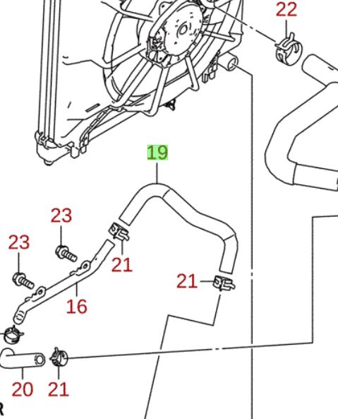 NEW Genuine Suzuki JIMNY Cooling Radiator Rubber Hose OUTLET BYPASS 17856-78R00