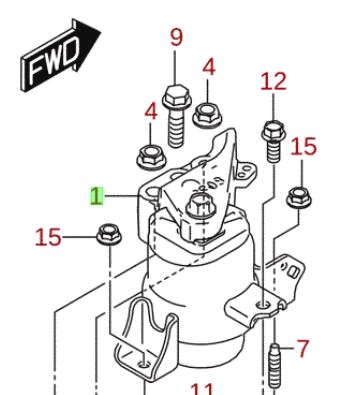 NEW Genuine Suzuki SWIFT 2017-On Front Right ENGINE MOUNT 11610-80S00