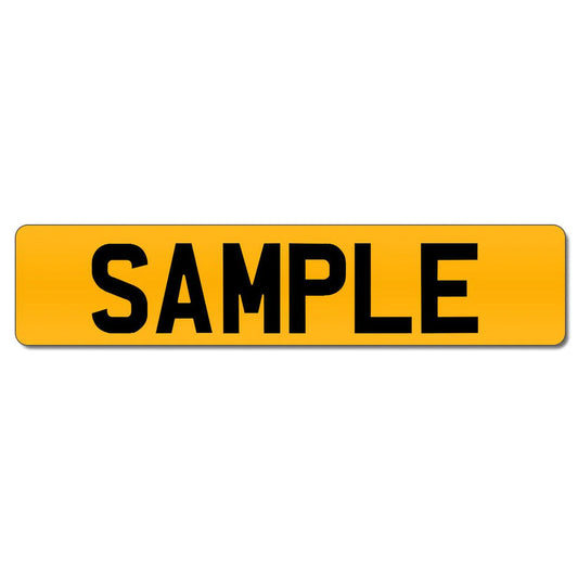 NEW Printed Number Plate Rear Yellow Oblong UK Standard
