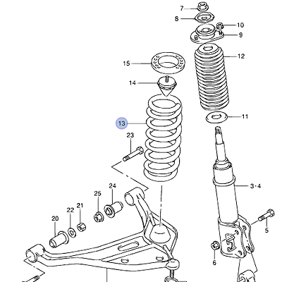 NEW 1x Genuine Suzuki GV Grand Vitara Front Coil Spring 1998-2005 1.6 2.0 Petrol