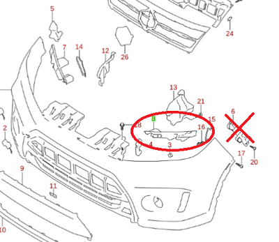 Genuine Suzuki VITARA 2016> Front Bumper Light Bracket LEFT PASSENGER 71734-54P0