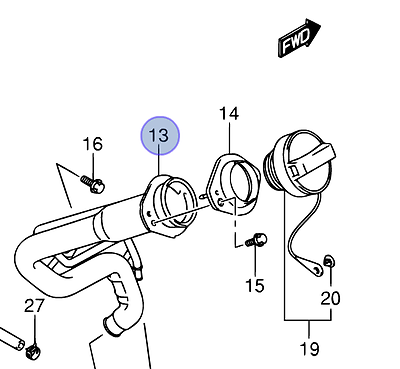 NEW Genuine Suzuki GRAND VITARA 1.6 1.9 2.4 Fuel Filler Pipe 89201-64J01 PET/DIE