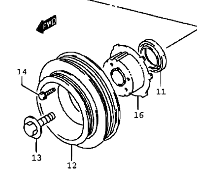 Genuine Suzuki WAGON R 1.0 Crankshaft Crank Pulley Dual Rib Belt 12611-50G00