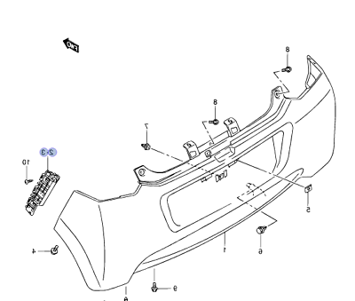 REAR Bumper Wing Bracket LEFT PASS SIDE 71822M68K00 Fits Nissan Pixo