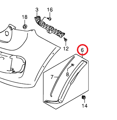 Genuine Suzuki IGNIS Rear RIGHT BUMPER Wheel Arch Trim Surround 71870-62R10-5PK