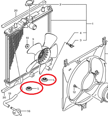 1x NEW Genuine Suzuki SWIFT 2011-17 RADIATOR SUPPORT RUBBER MOUNT 17878-80G00