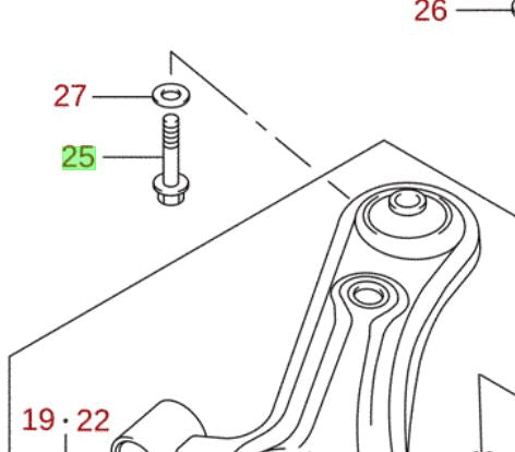 1x NEW Genuine Suzuki ALTO Front Suspension Track Control Arm Bolt 45511-54G00