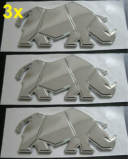 3x NEW Genuine Suzuki RHINO BADGE Chrome Swift Jimny GV Vitara SJ Samurai 3 PACK