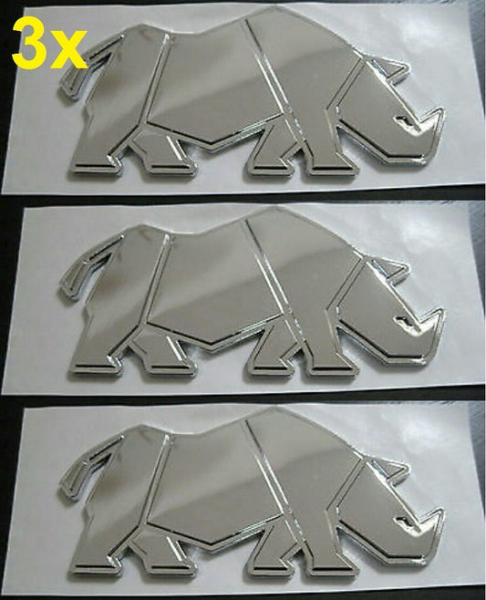 3x NEW Genuine Suzuki RHINO BADGE Chrome Swift Jimny GV Vitara SJ Samurai 3 PACK