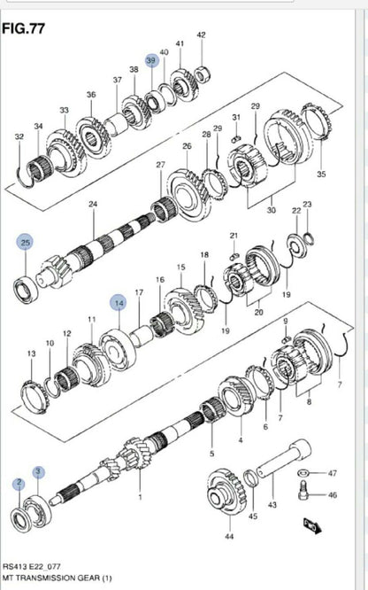 NEW GENUINE Suzuki SWIFT 1.3 Gearbox Bearing Service Kit Set CURE FOR NOISEY