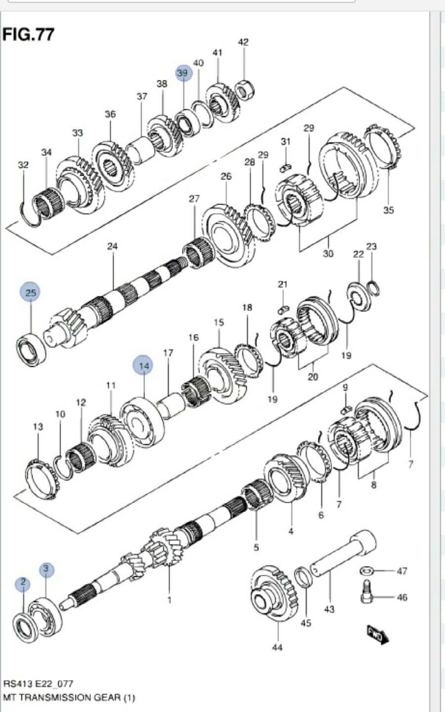 NEW GENUINE Suzuki SWIFT 1.3 Gearbox Bearing Service Kit Set CURE FOR NOISEY